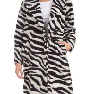 Rachel Roy Zebra Print Coat Size M